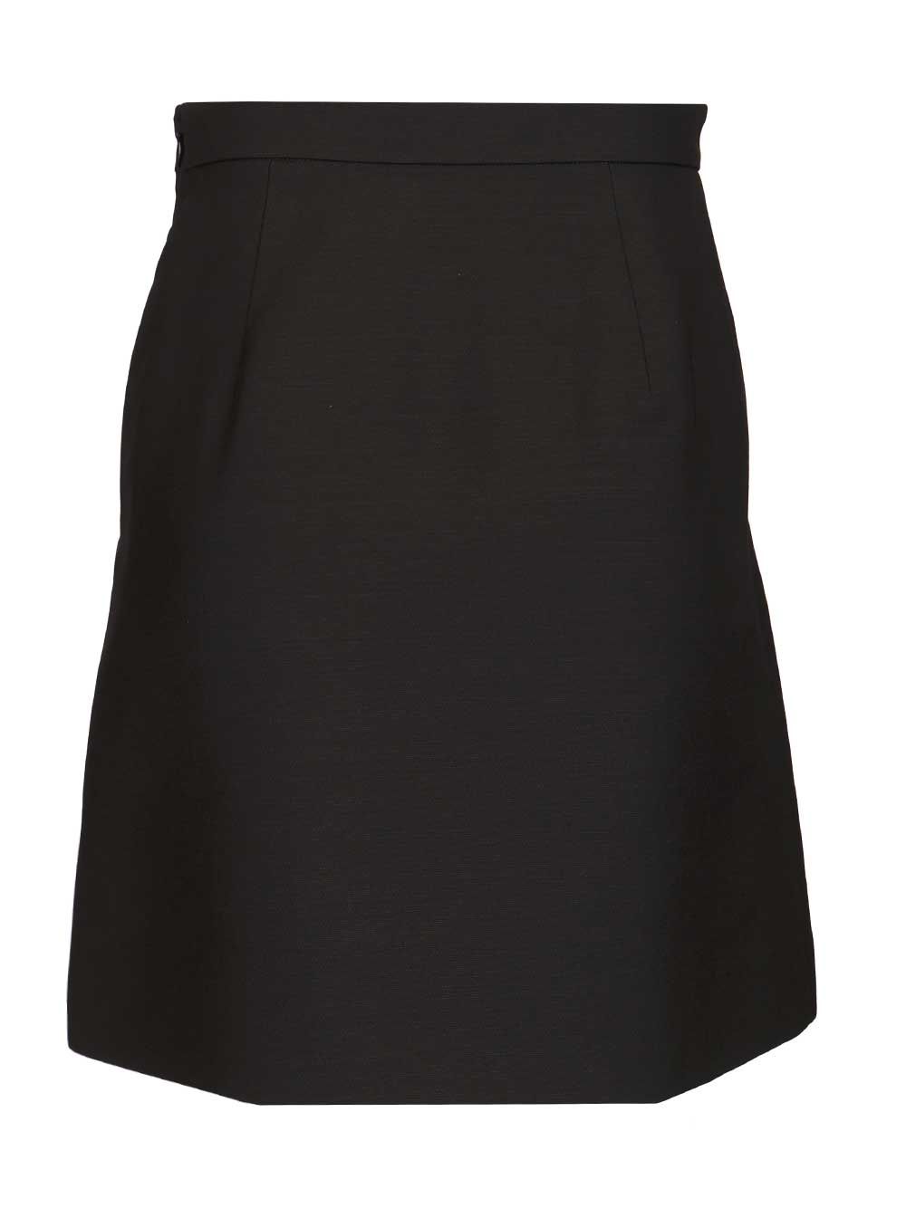 crepe miniskirt Black Virgin Wool Skirt
