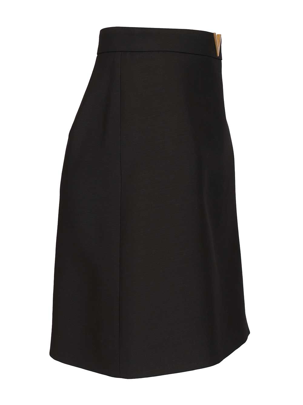 crepe miniskirt Black Virgin Wool Skirt