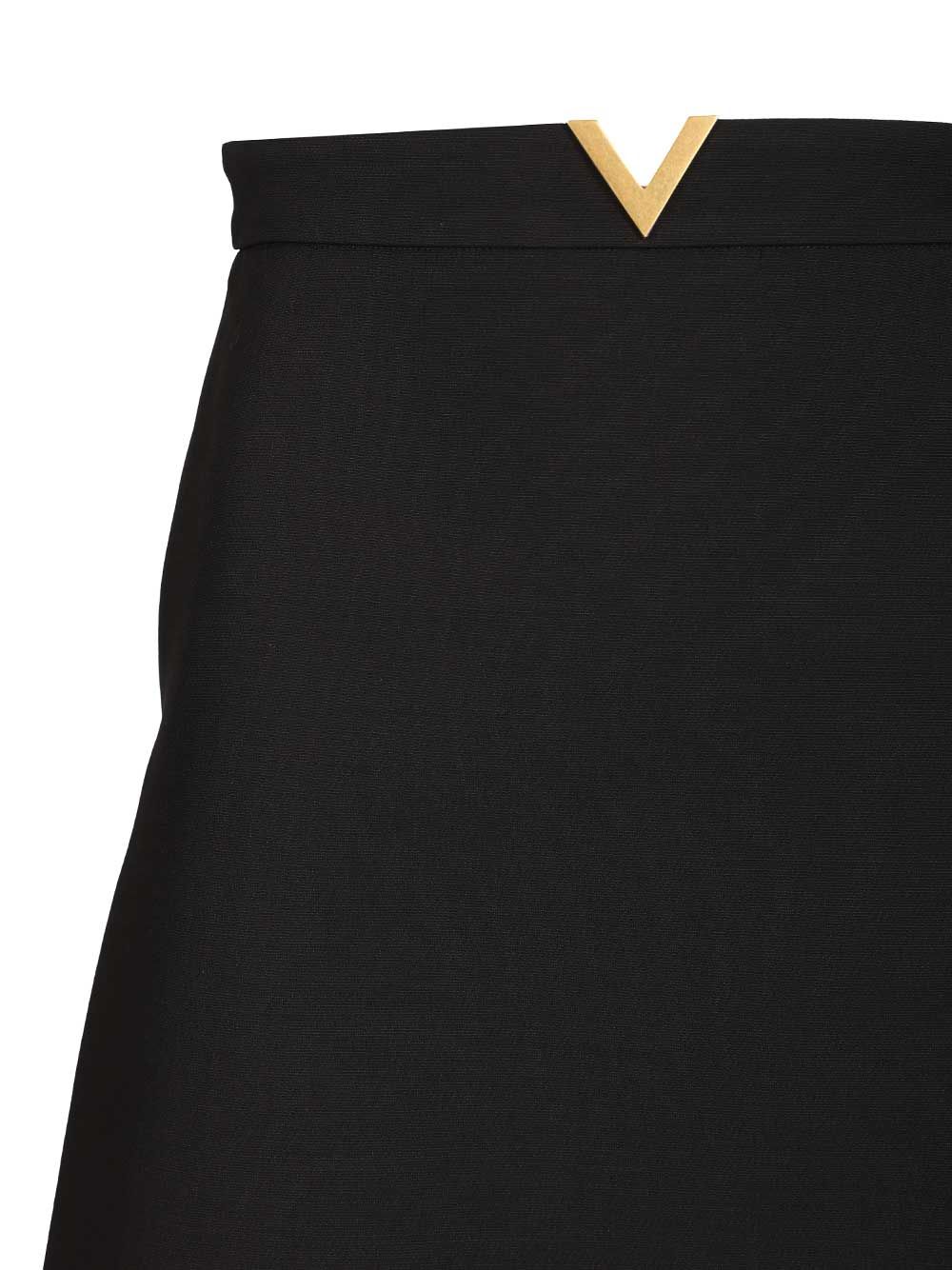 crepe miniskirt Black Virgin Wool Skirt