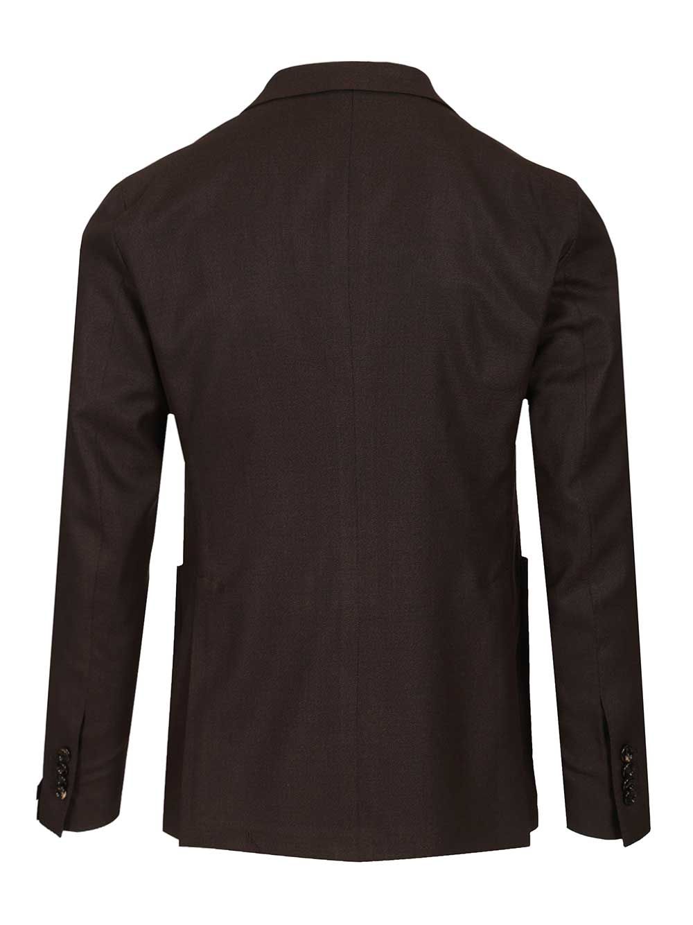 Double-Breasted Blazer Brown Lana Elastane Jacket