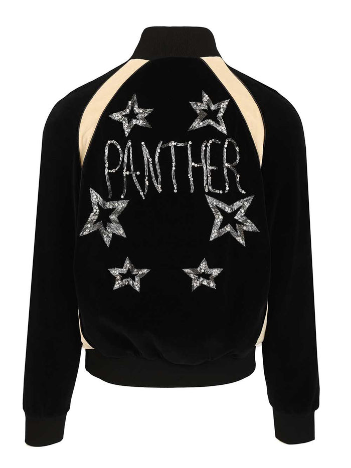 Cotton blend velvet sports jacket Black