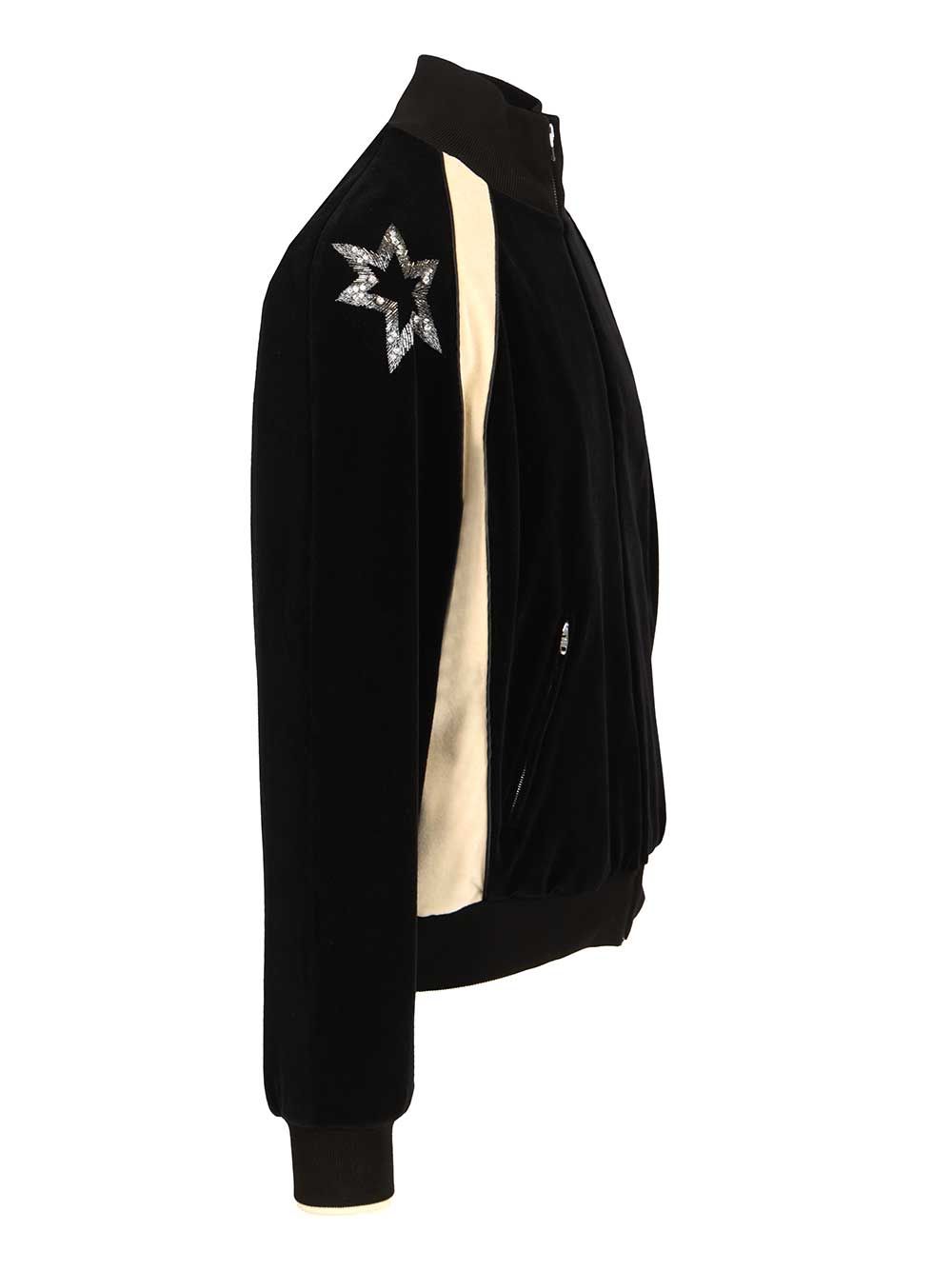 Cotton blend velvet sports jacket Black