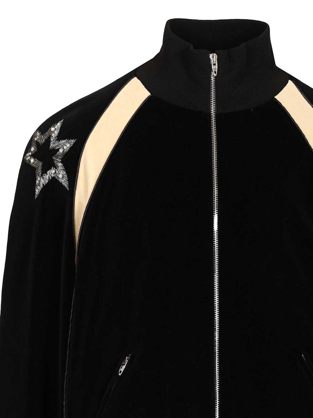 Cotton blend velvet sports jacket Black