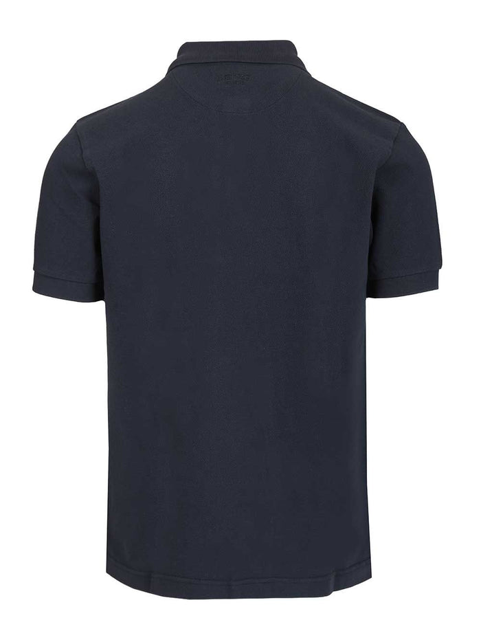 Boke flower polo shirt Blue Cotton