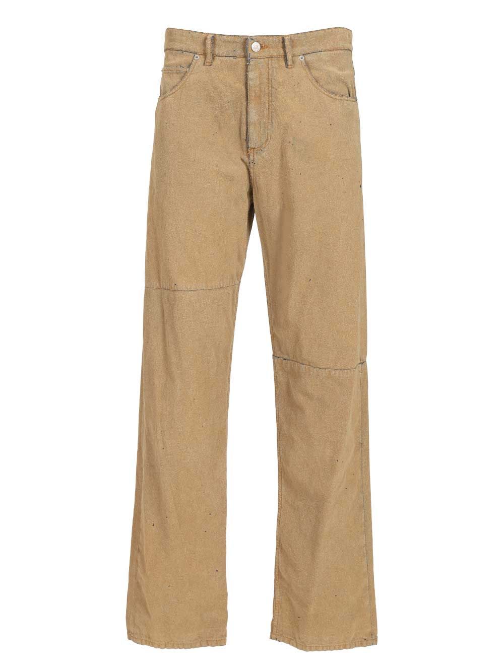 Straight-Leg Jeans Beige