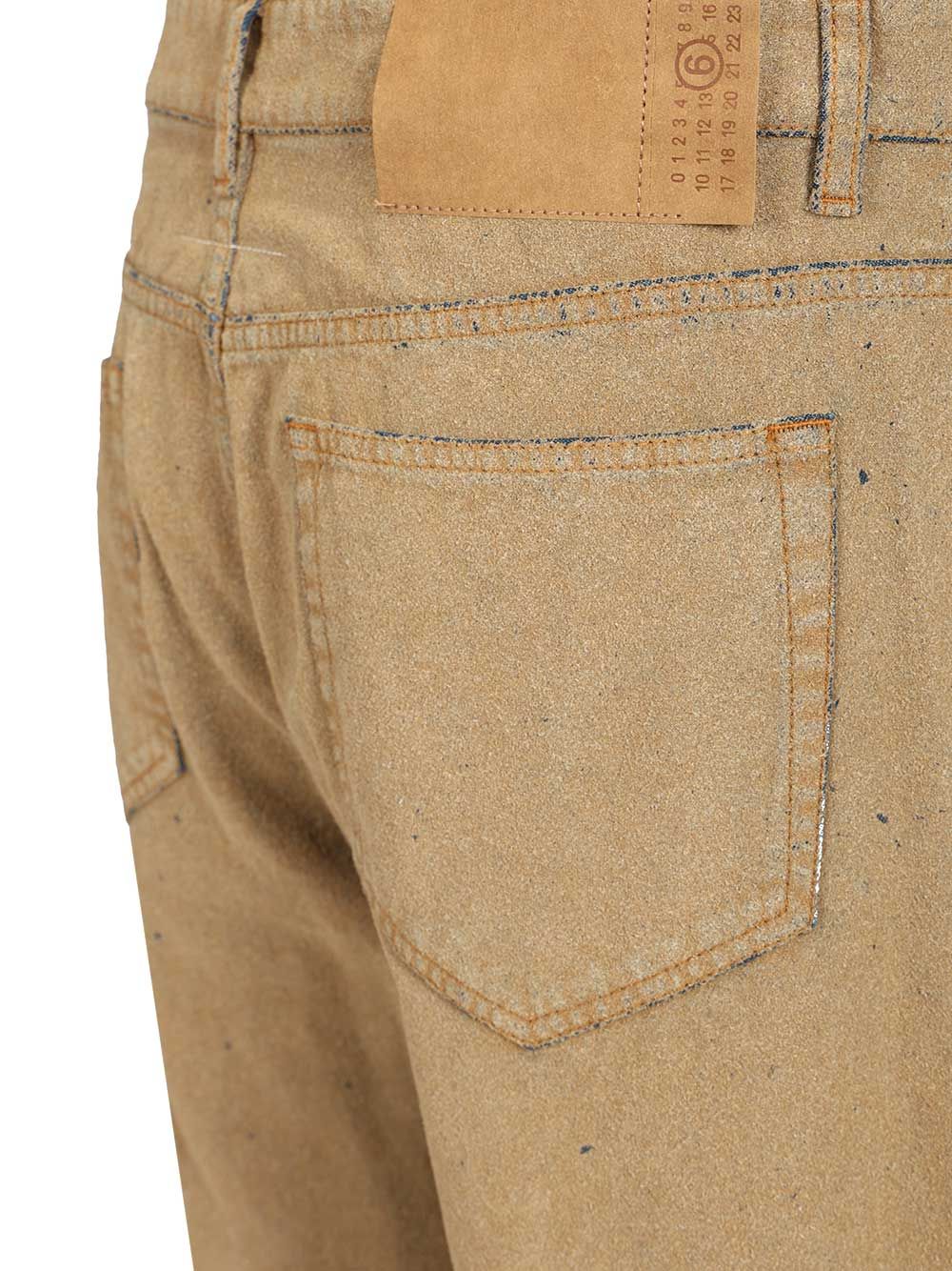 Straight-Leg Jeans Beige