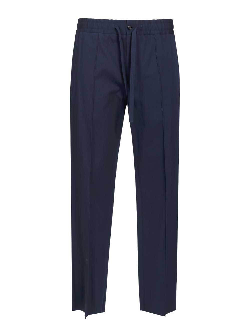 Classic trousers with pleats Blue Cotton