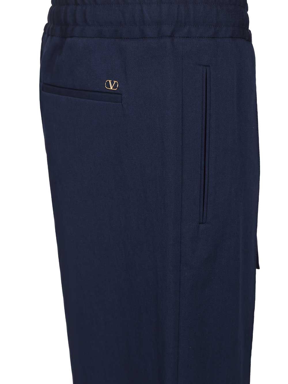 Classic trousers with pleats Blue Cotton