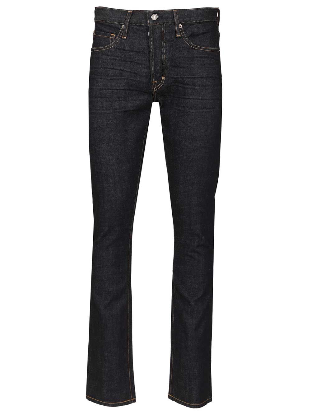 Selvedge slim fit jeans Blue Cotton - Polyurethane