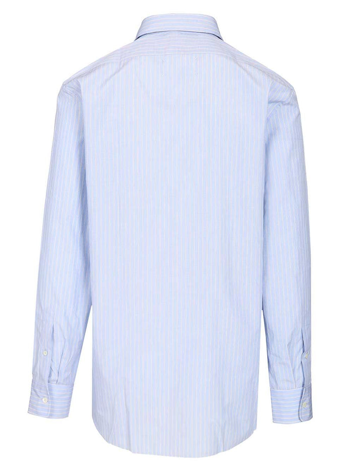 Tailored striped cotton shirt Blue