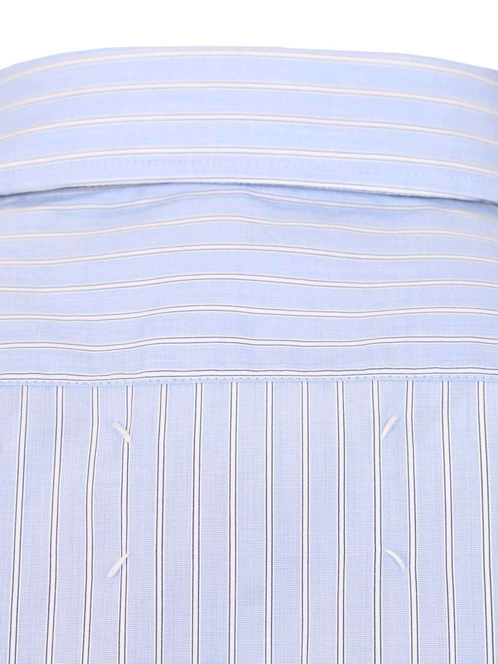 Tailored Striped Cotton Shirt Blue