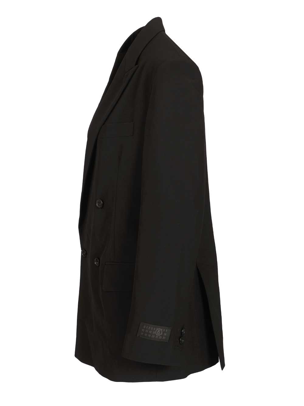 Double-Breasted Blazer Black Jacket