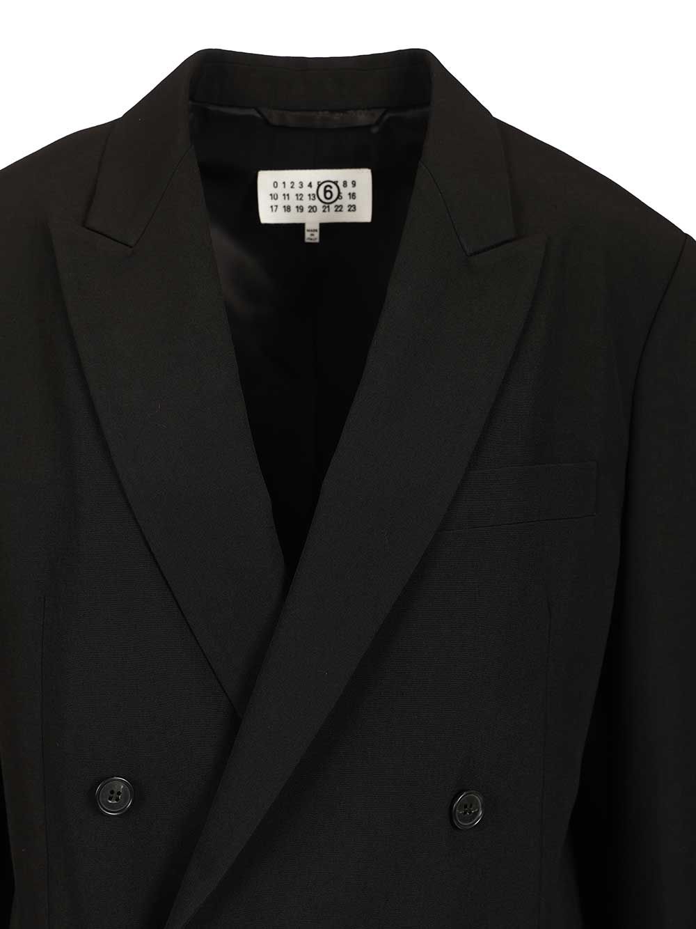 Double-Breasted Blazer Black Jacket