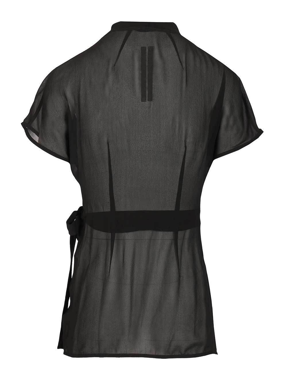 Laura Silk Wrap Top Black Tops