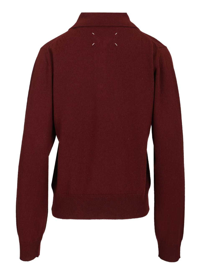 Wool polo shirt Bordeaux