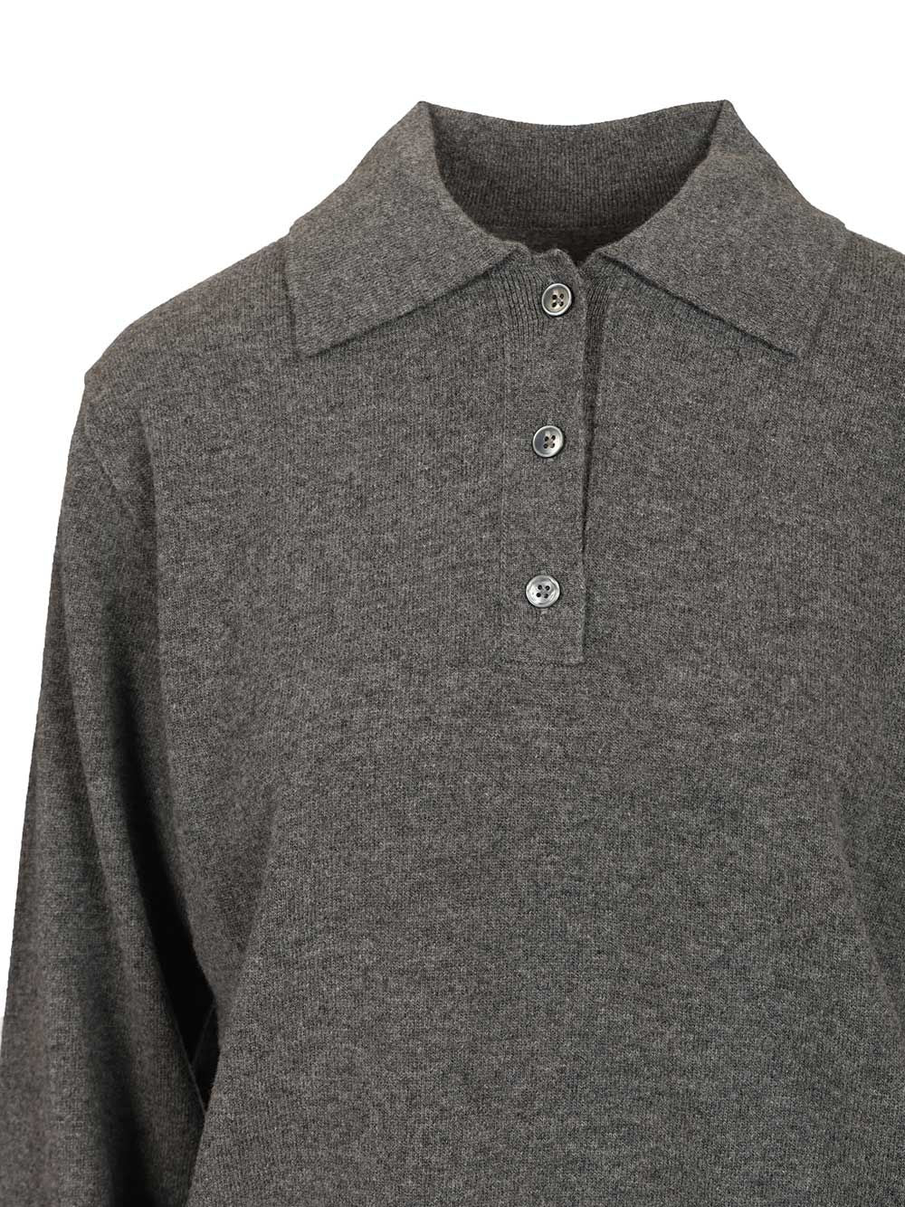 Wool Polo Shirt Grey