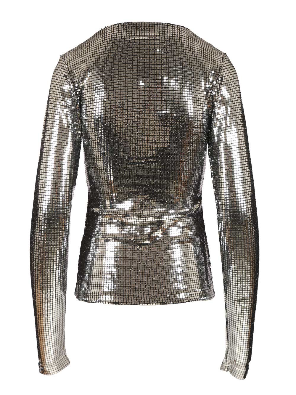 Silver long-sleeved top Tops