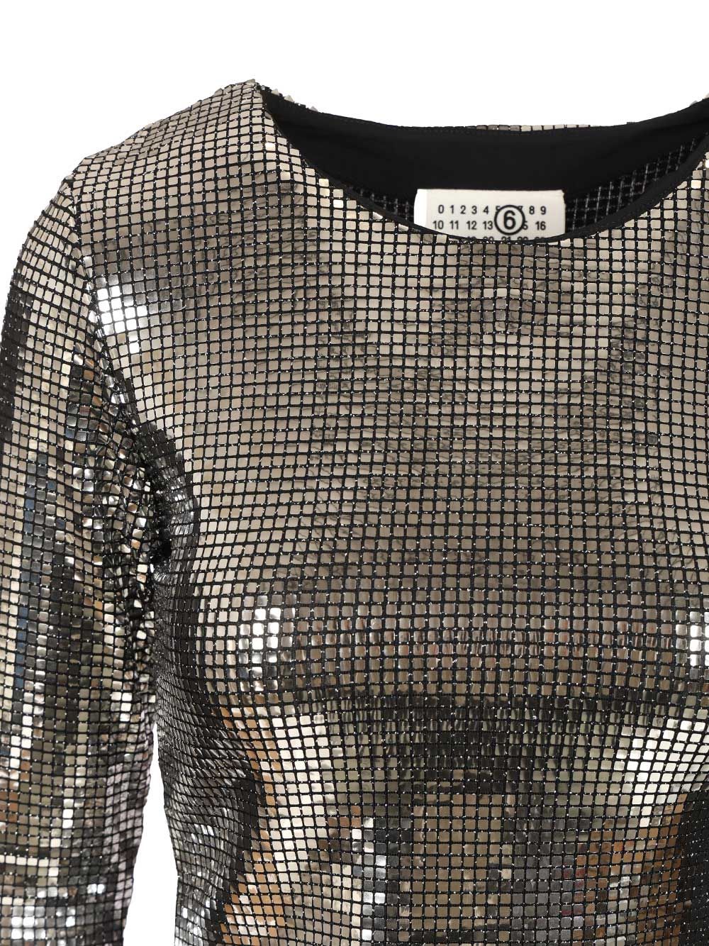 Silver long-sleeved top Tops