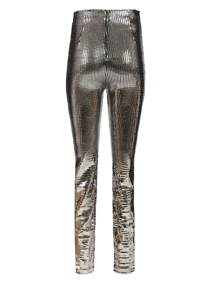 Metallic sequin trousers Silver