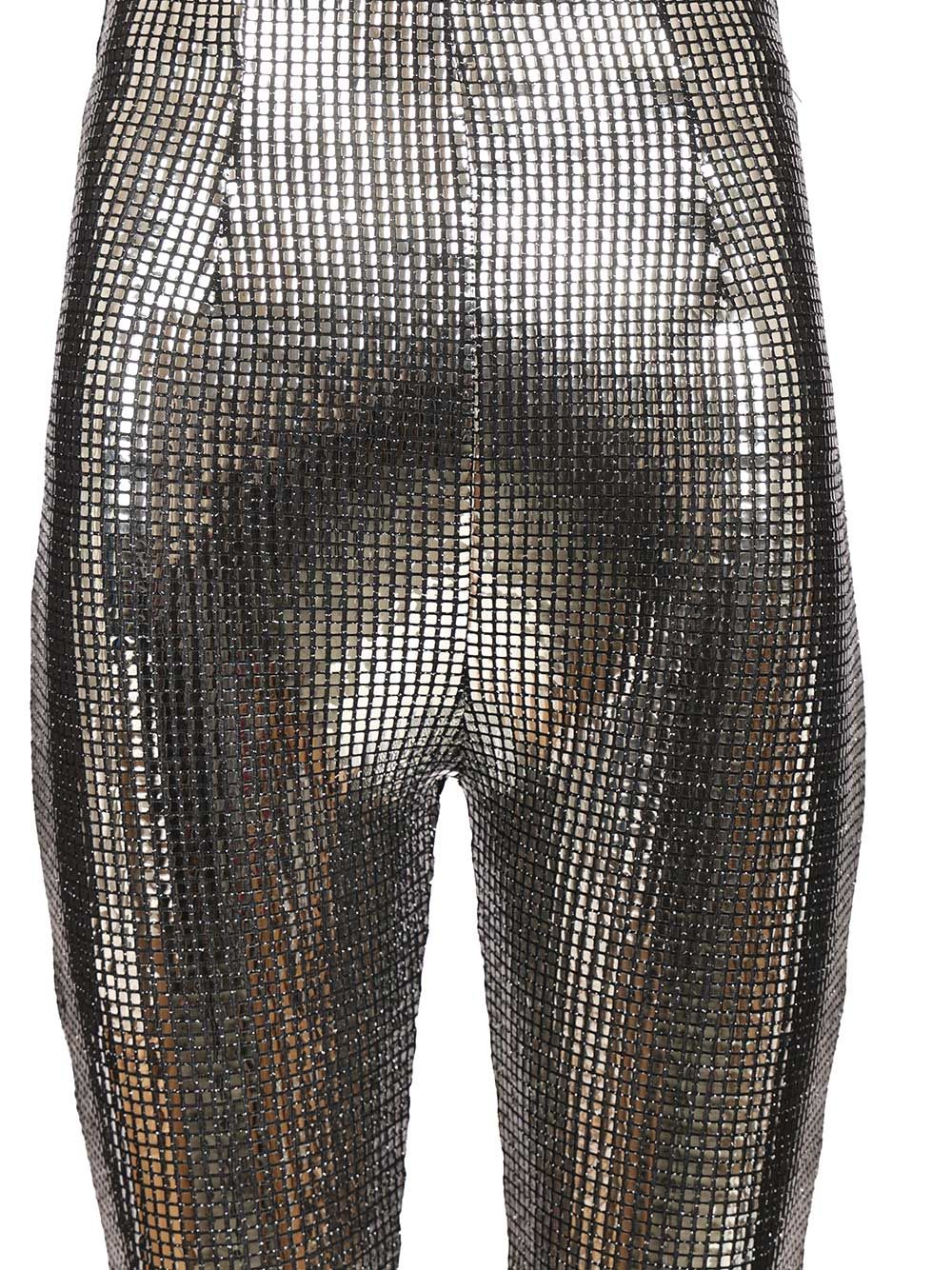 Metallic Sequin Trousers Silver