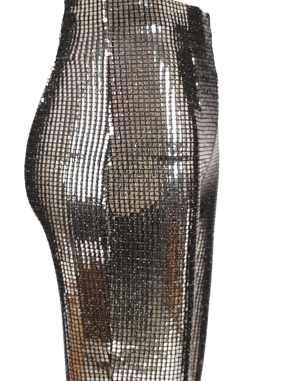 Metallic Sequin Trousers Silver