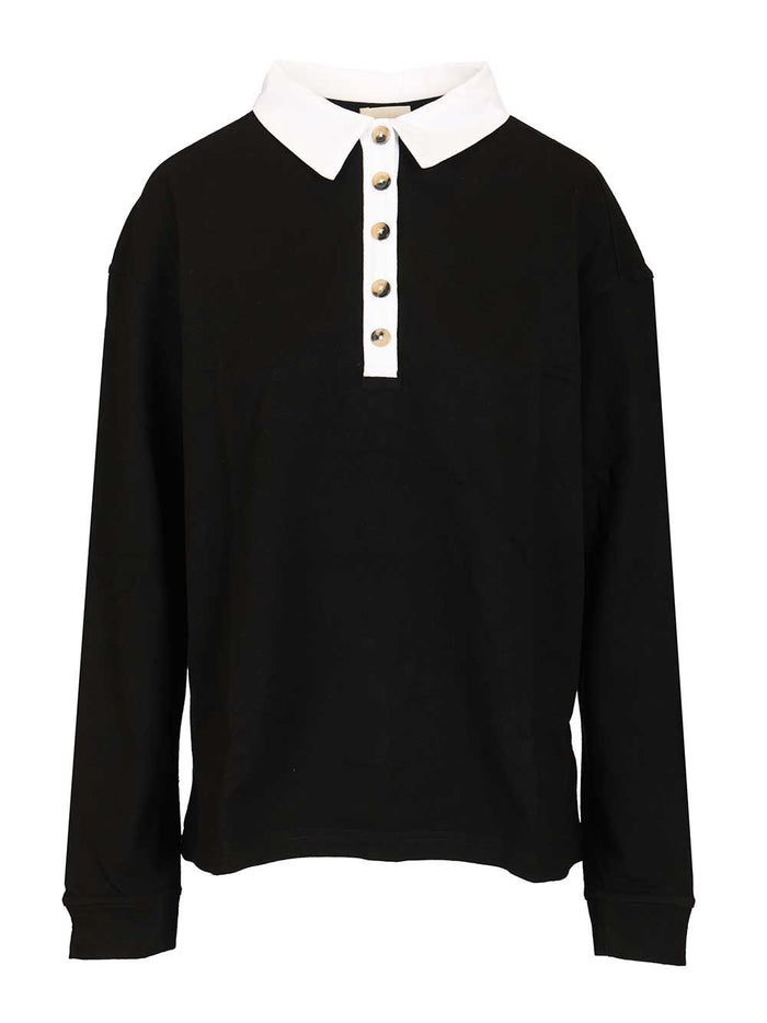 Faithful Top Black Silk Polo Shirt