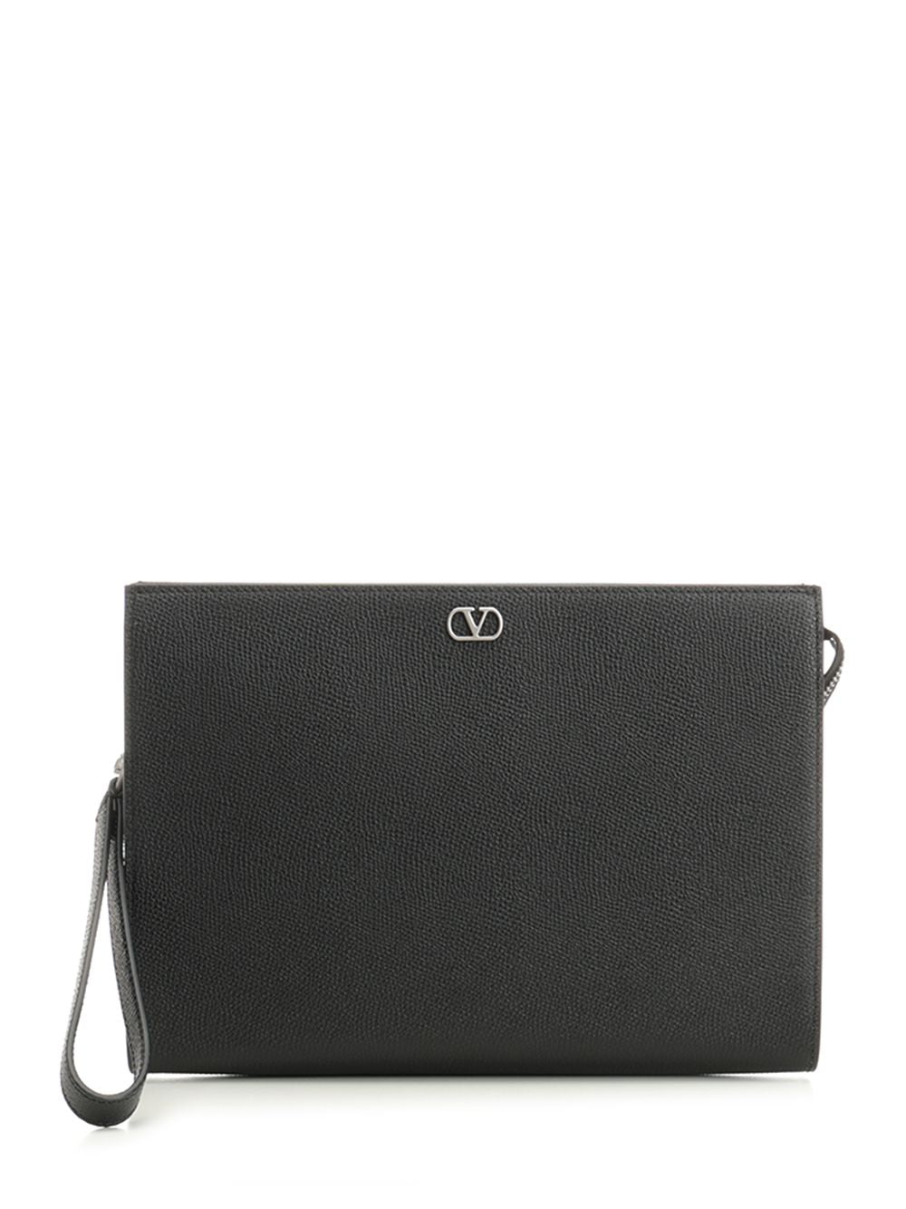 VLogo Signature pouch Black Small Leather Goods