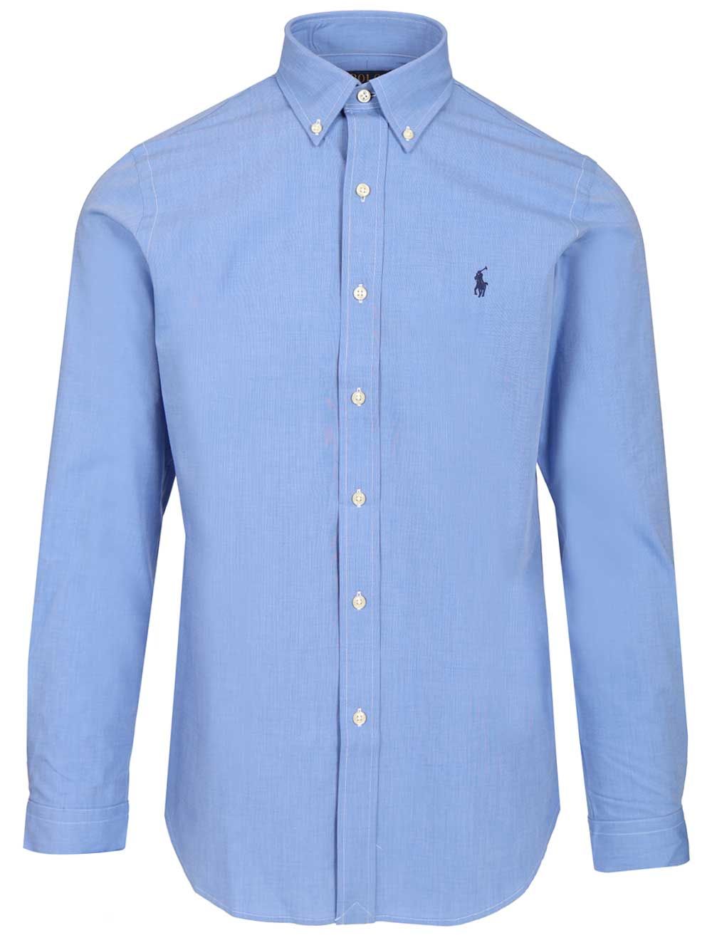 custom-fit shirt Light Blue Cotton Elastane
