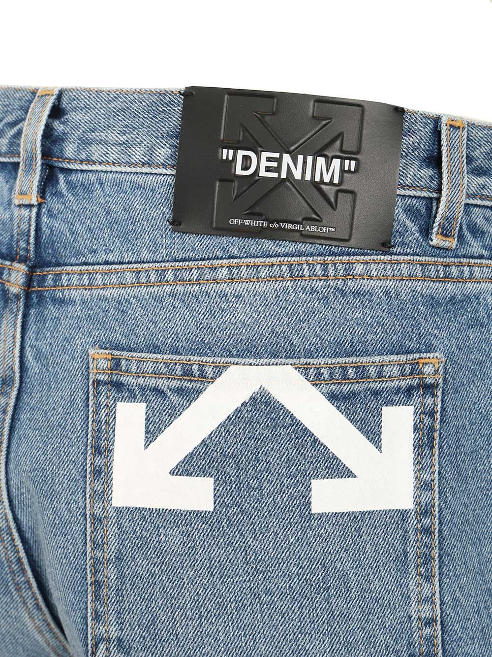 Half Arrow Denim Shorts Light Blue Cotton Trousers