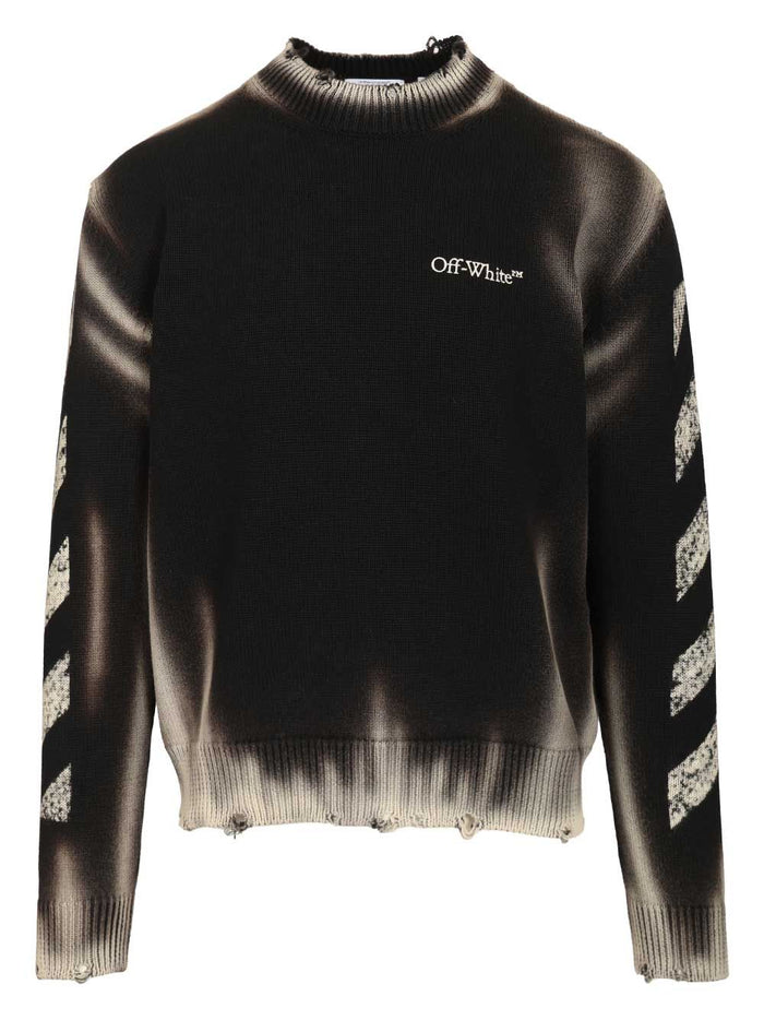 Diag Arr Corrosion sweater Black Cotton Knitwear