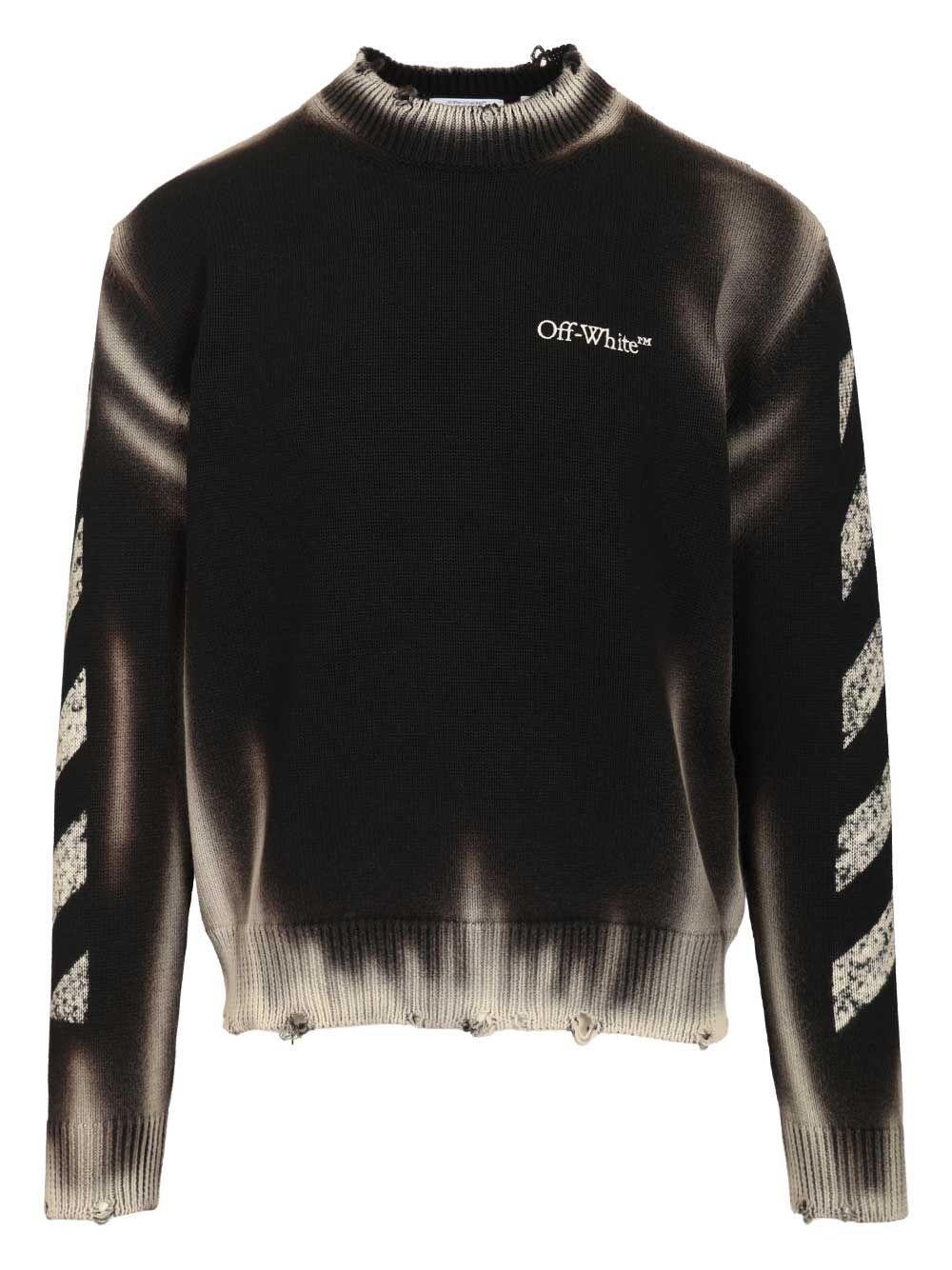 Diag Arr Corrosion sweater Black Cotton Knitwear