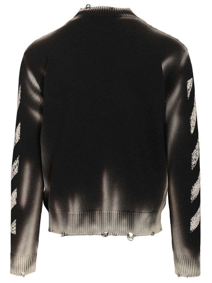Diag Arr Corrosion sweater Black Cotton Knitwear