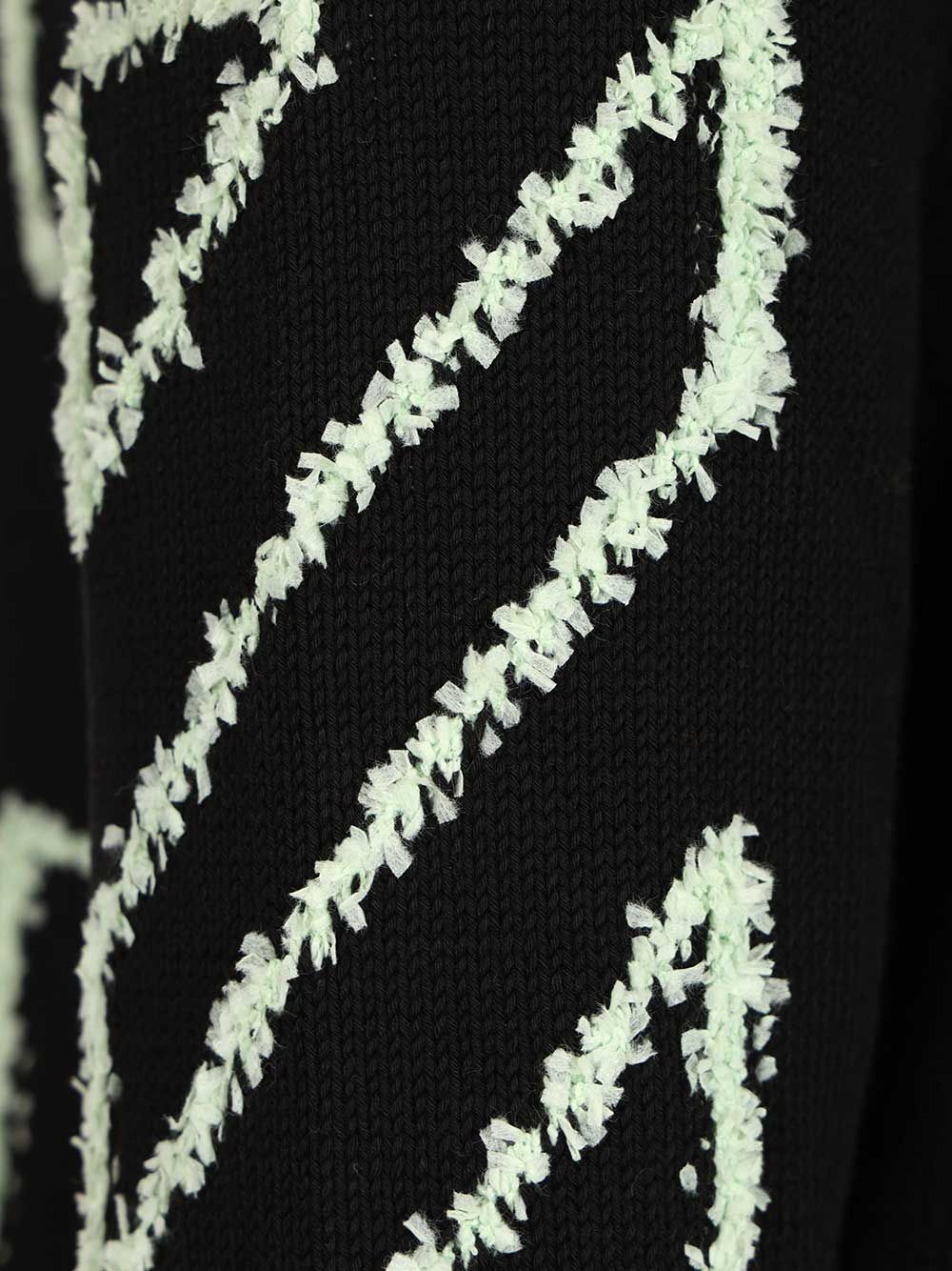 Arrow Embroidery Sweater Black Cotton Knitwear