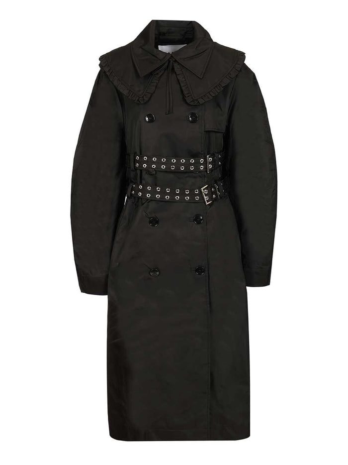 Duchesse Nylon Trenchcoat Black Recycled Polyamide Coat