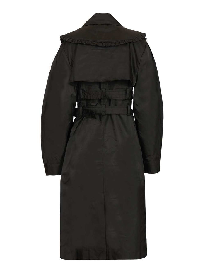Duchesse Nylon Trenchcoat Black Recycled Polyamide Coat