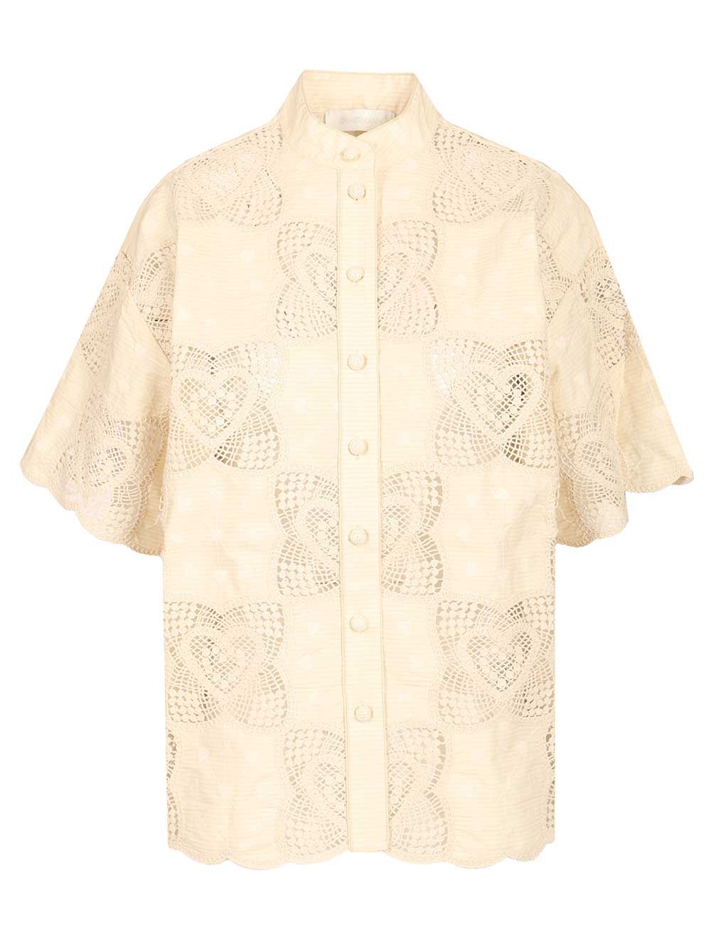 Wanderlust Shirt Beige Cotton Polyamide