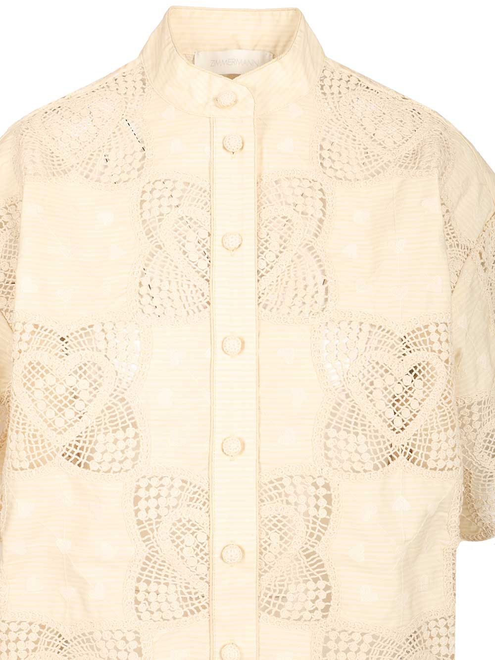 Wanderlust Shirt Beige Cotton Polyamide