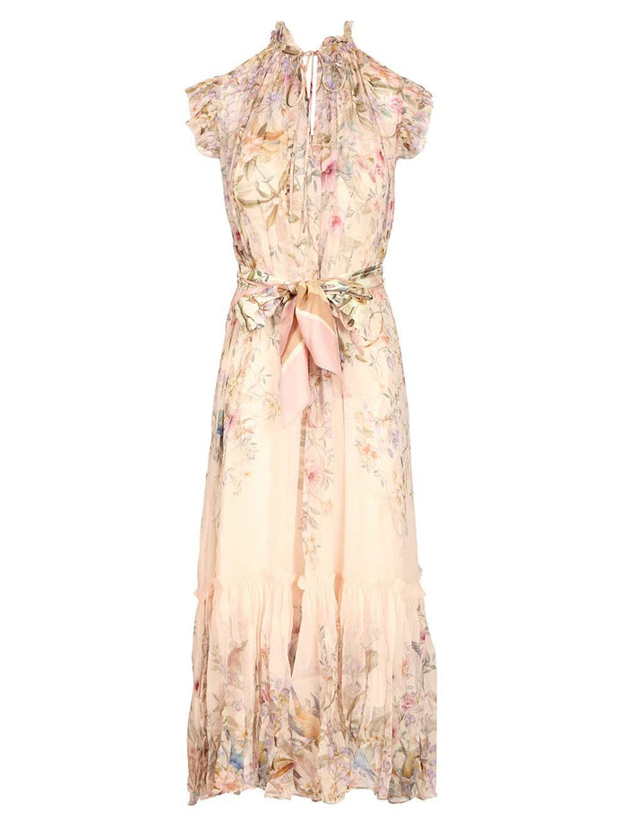 Rebellion Flowing Dress Beige Viscose