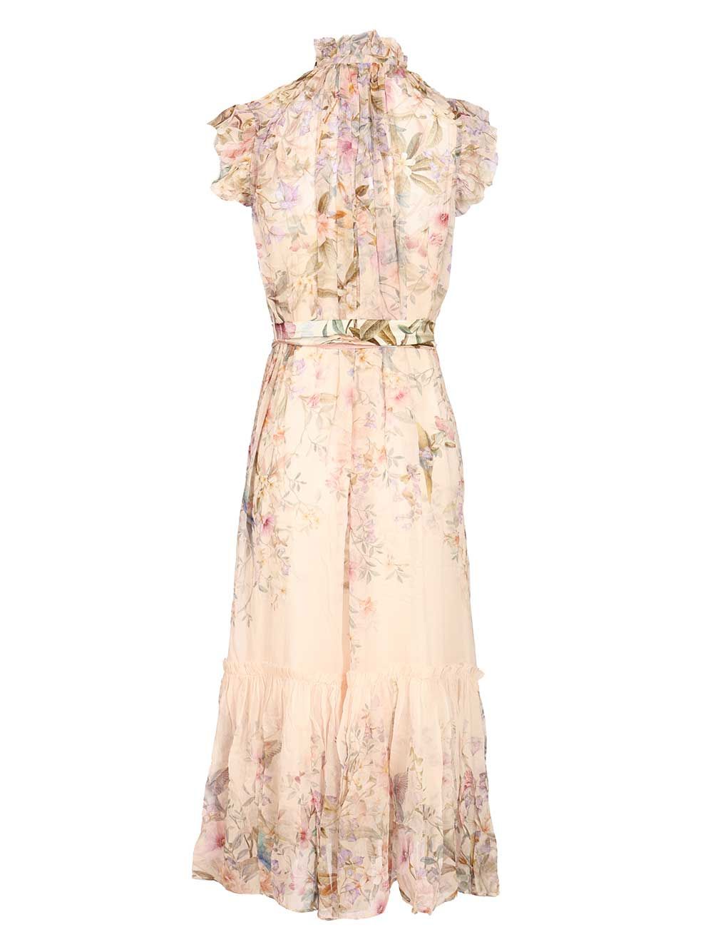 Rebellion Flowing Dress Beige Viscose