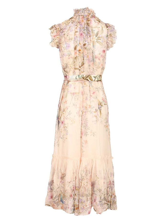 Rebellion Flowing Dress Beige Viscose