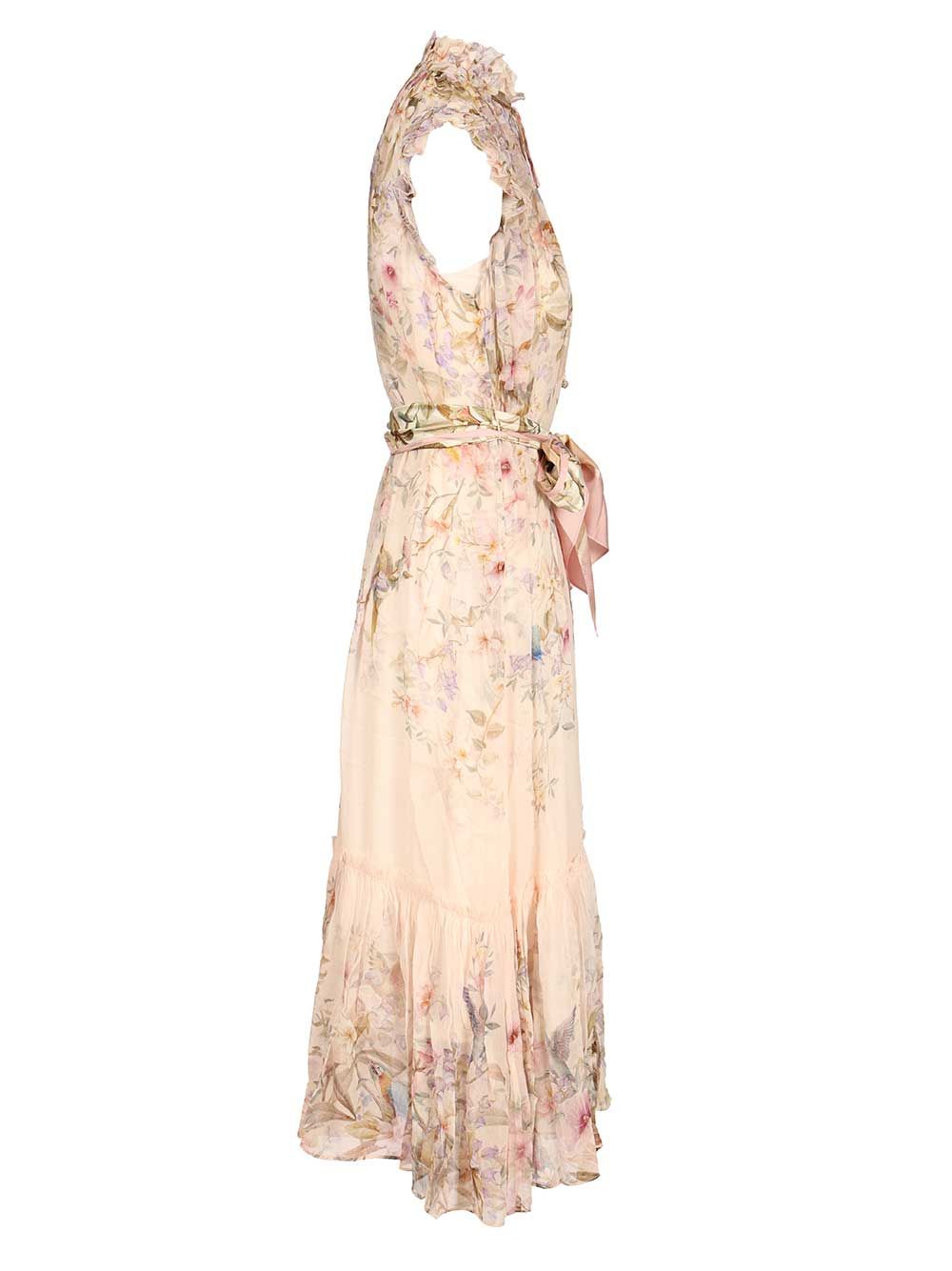 Rebellion Flowing Dress Beige Viscose