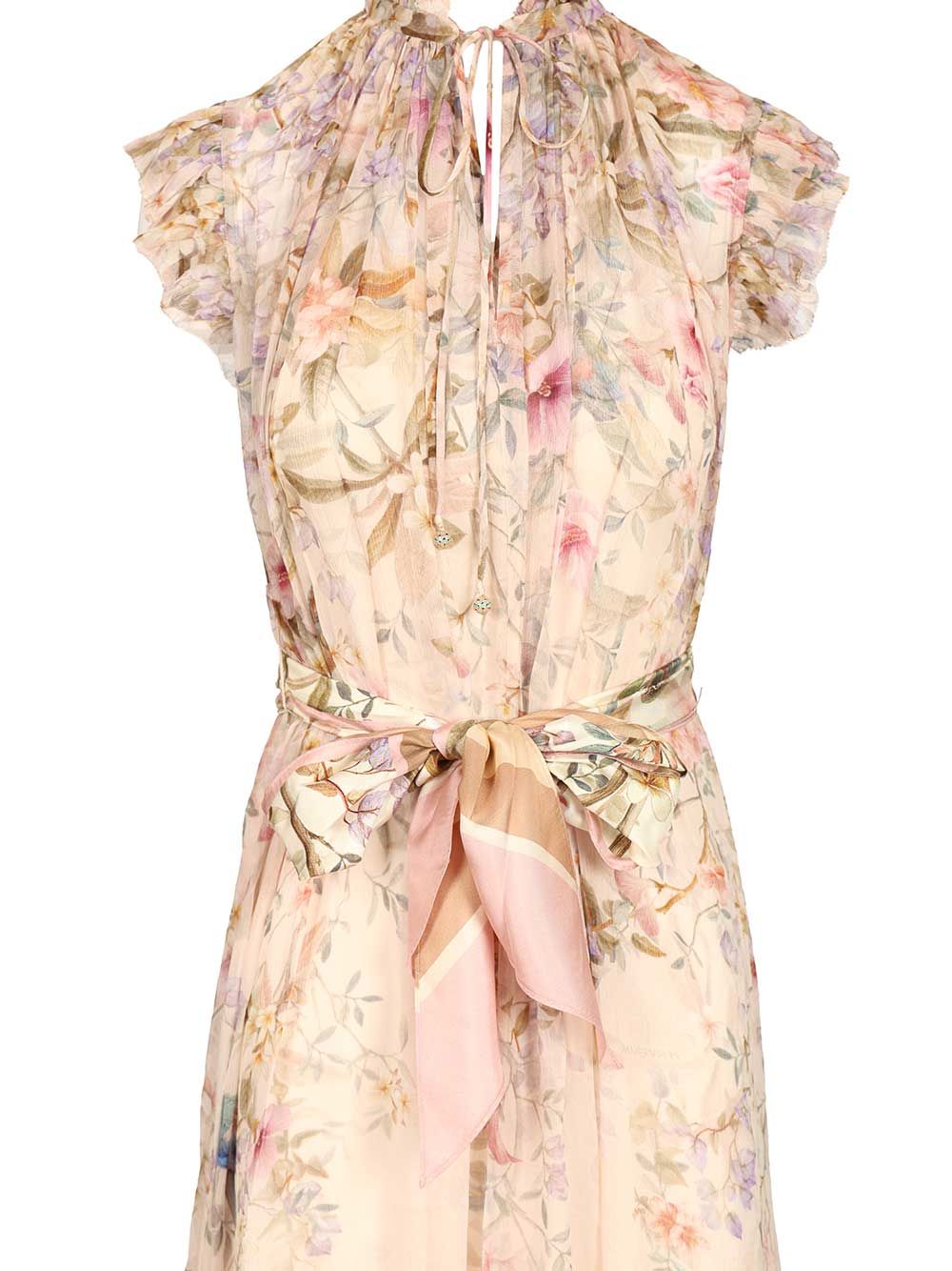 Rebellion Flowing Dress Beige Viscose