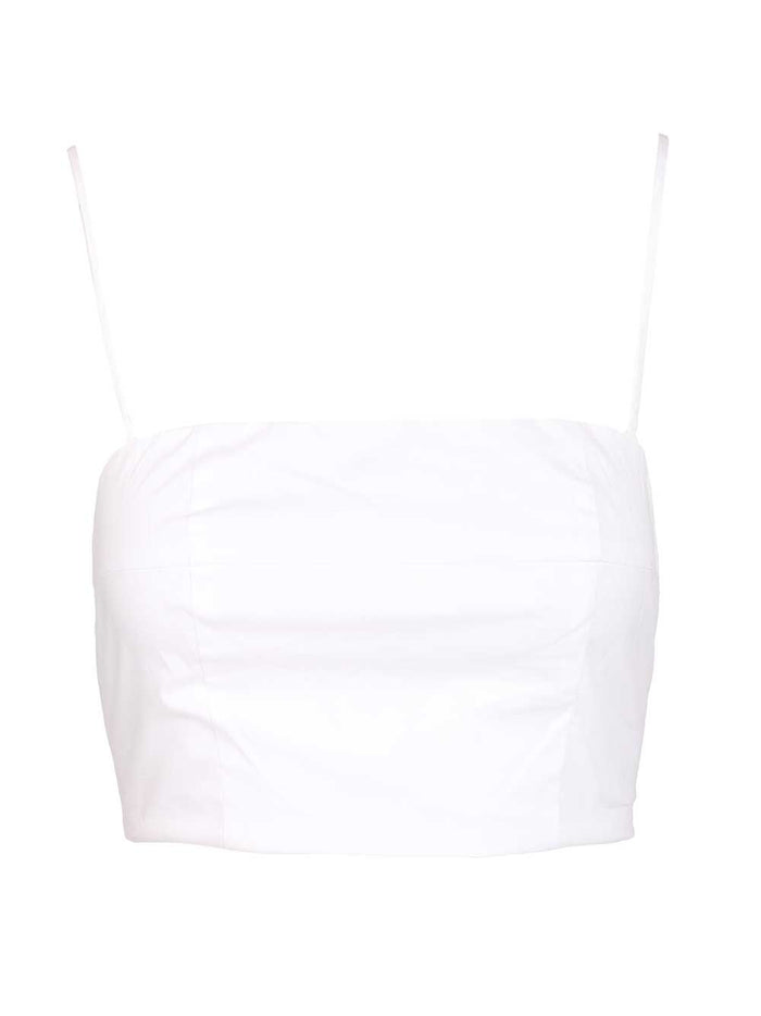 Federico short tank top in cotton poplin White Co Ea Tops