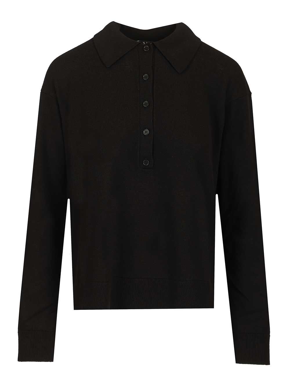 Frisia wool polo shirt Black Knitwear
