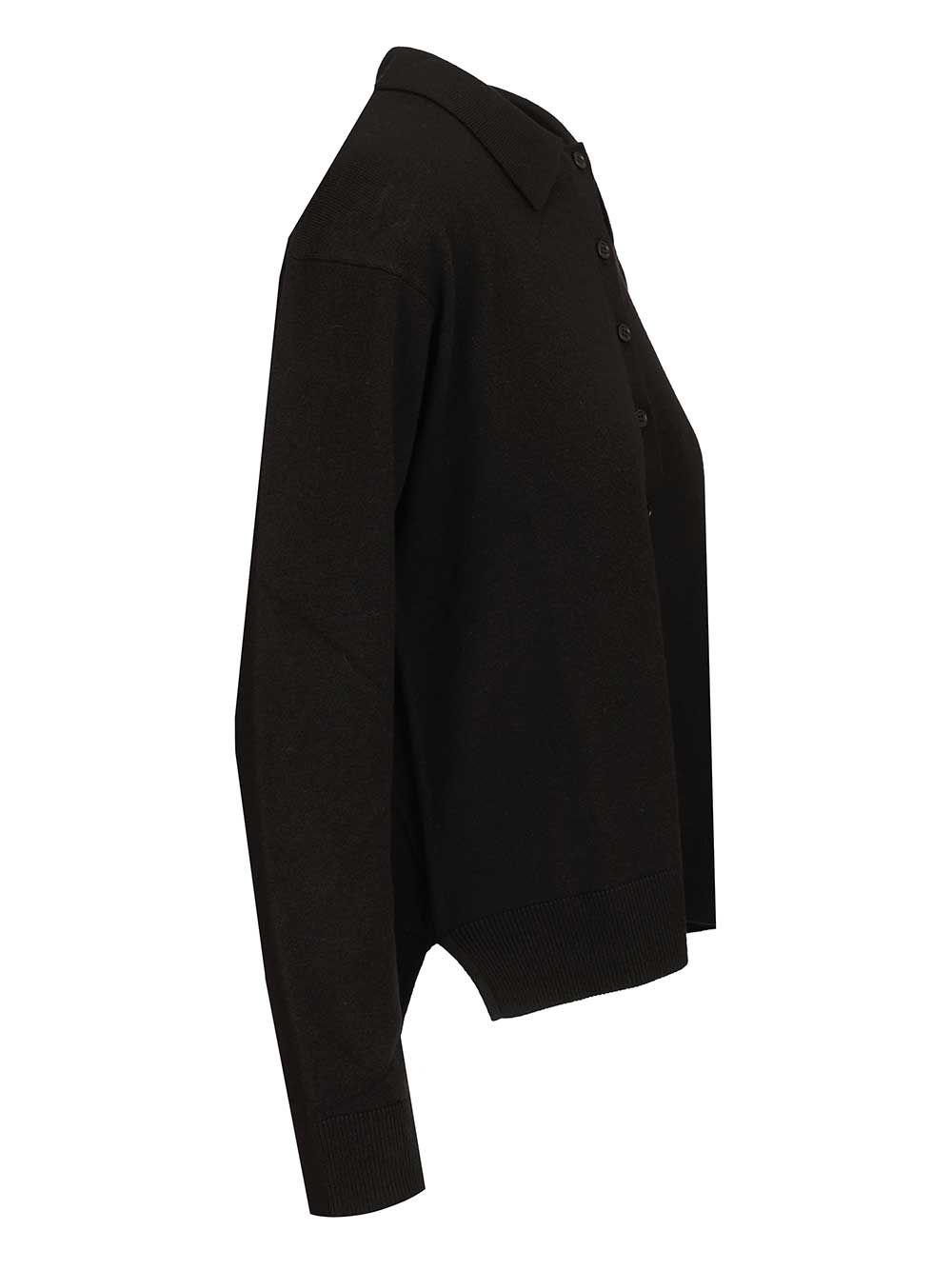 Frisia wool polo shirt Black Knitwear