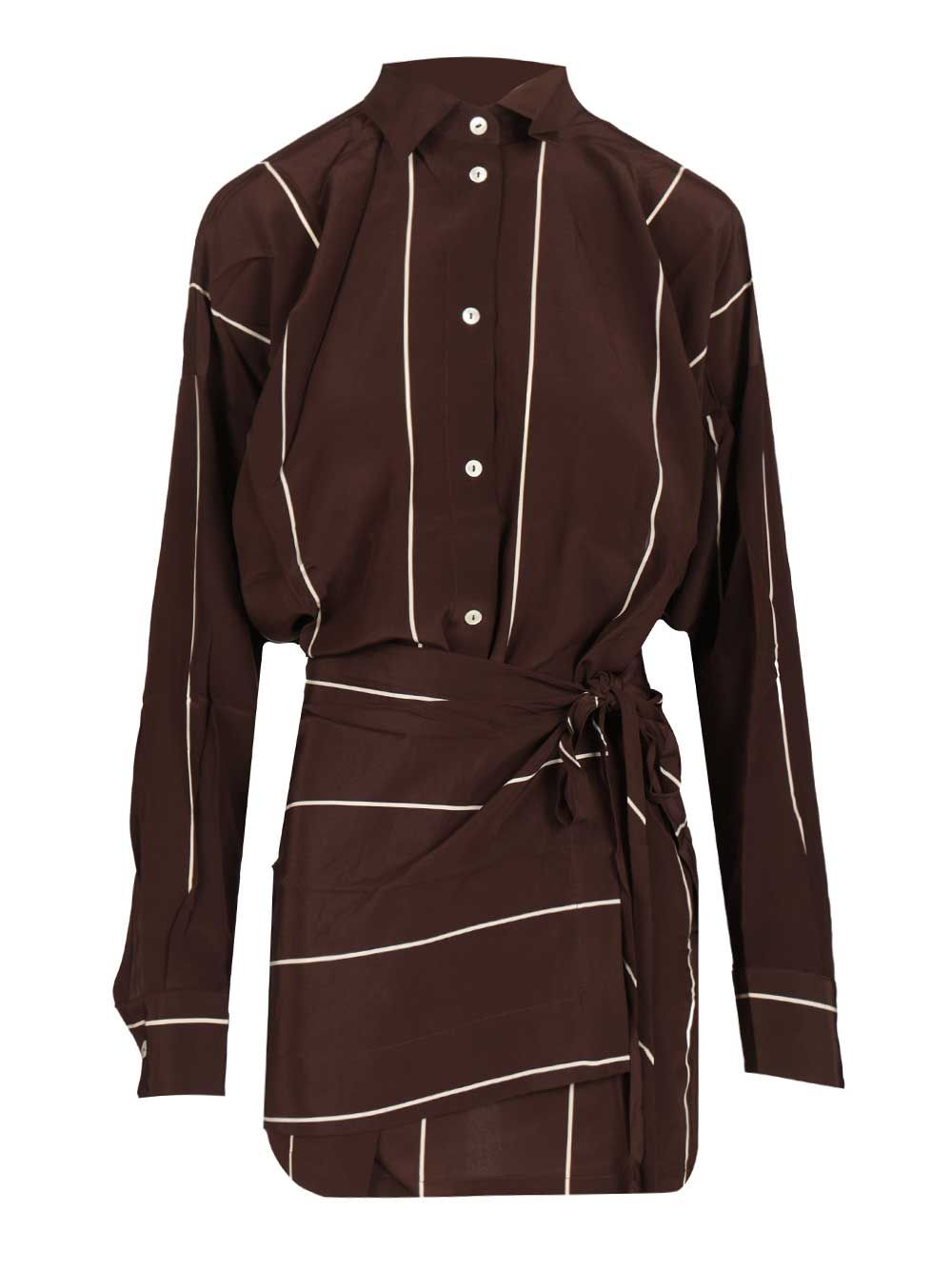 Orta silk mini dress Brown Crêpe De Chine
