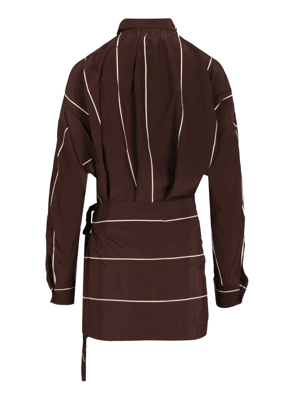 Orta silk mini dress Brown Crêpe De Chine