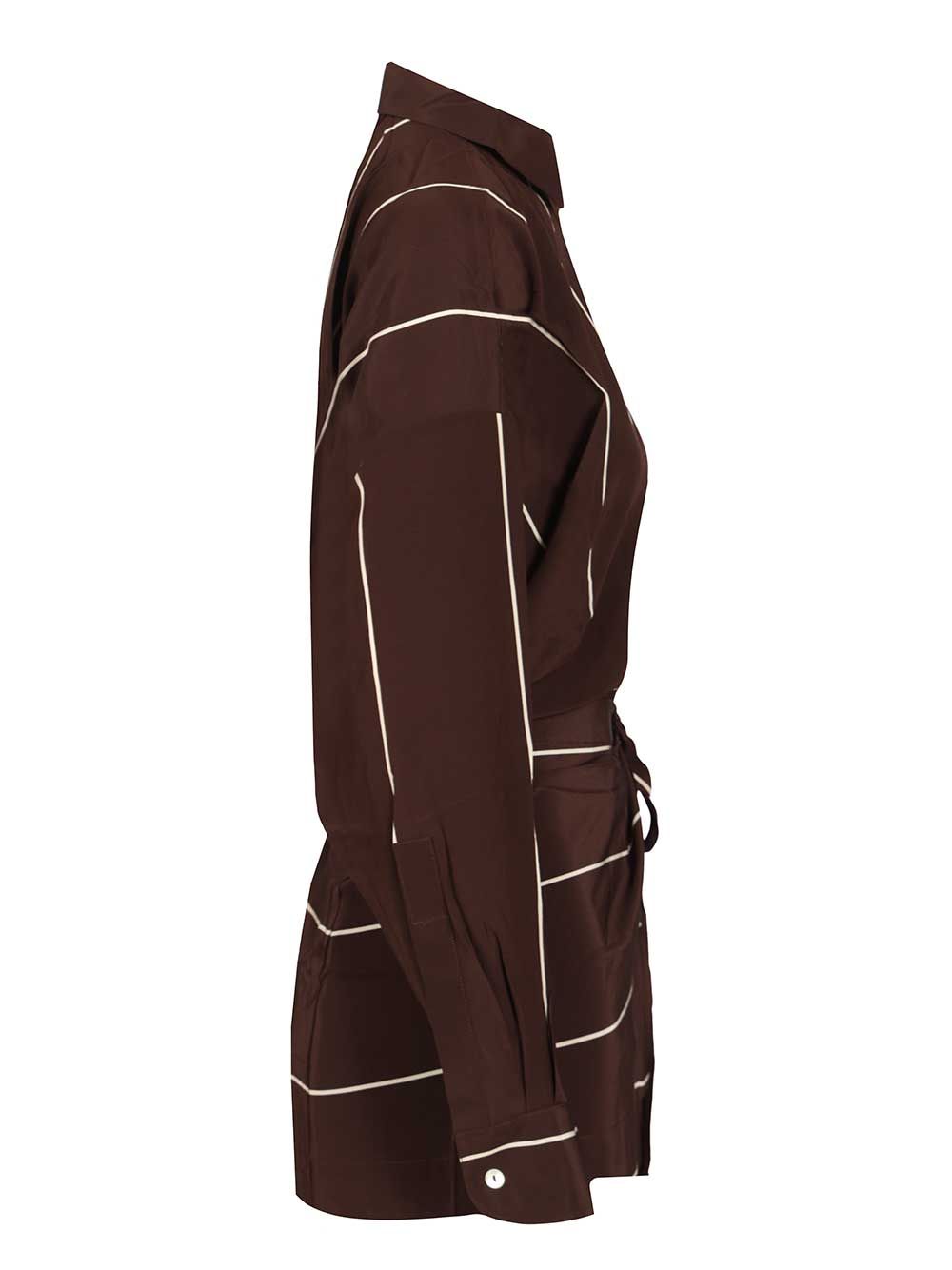 Orta silk mini dress Brown Crêpe De Chine