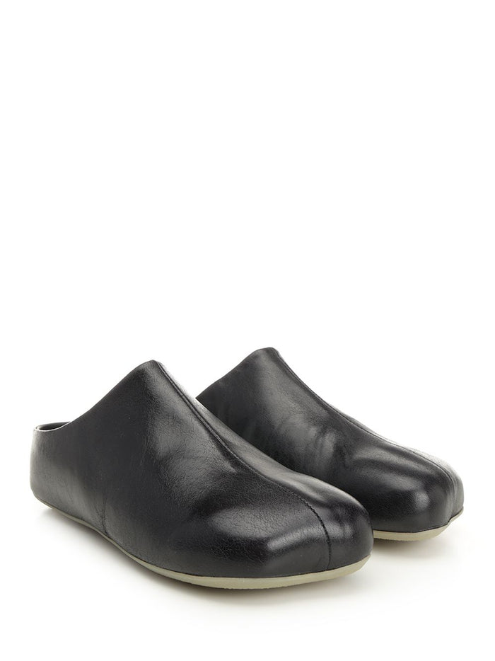 Factory Clog Black Calf Skin Scarpe Basse