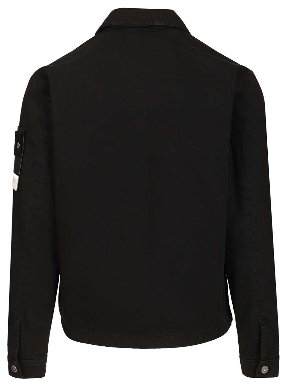 Denim biker jacket Black Cotton